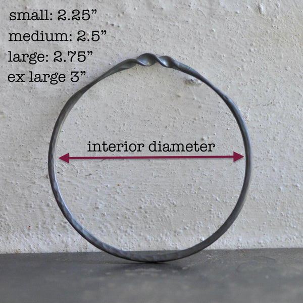 twisted bangle in sterling silver or 14k gold