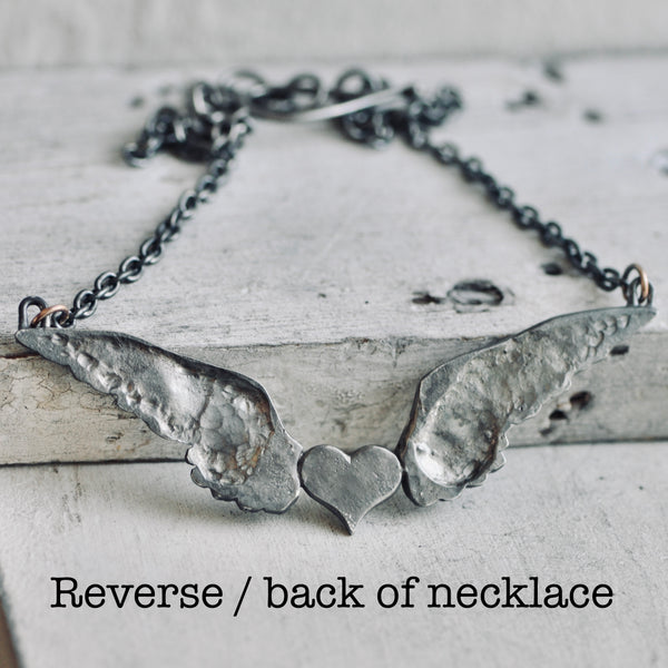 Winged Heart Necklace sterling silver