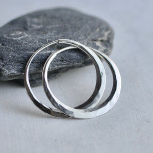 hoop earrings sterling silver smooth