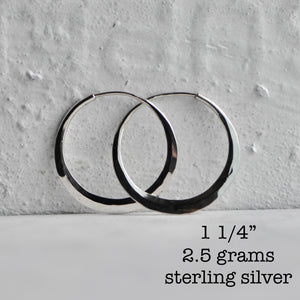hoop earrings sterling silver smooth