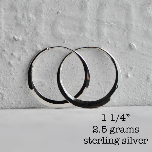 hoop earrings sterling silver smooth