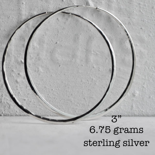 hoop earrings sterling silver smooth