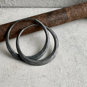 hoop earrings in dark sterling silver