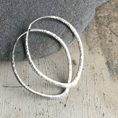 lotus hoop earrings sterling silver