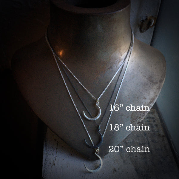 sterling silver crescent moon necklace