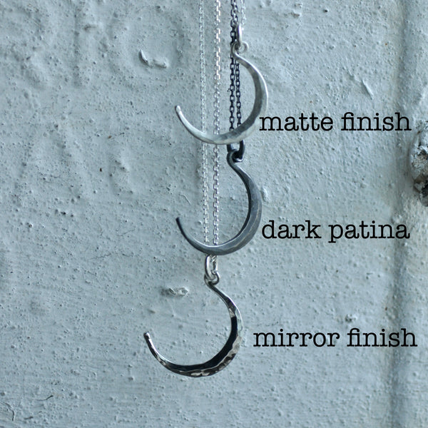 sterling silver crescent moon necklace